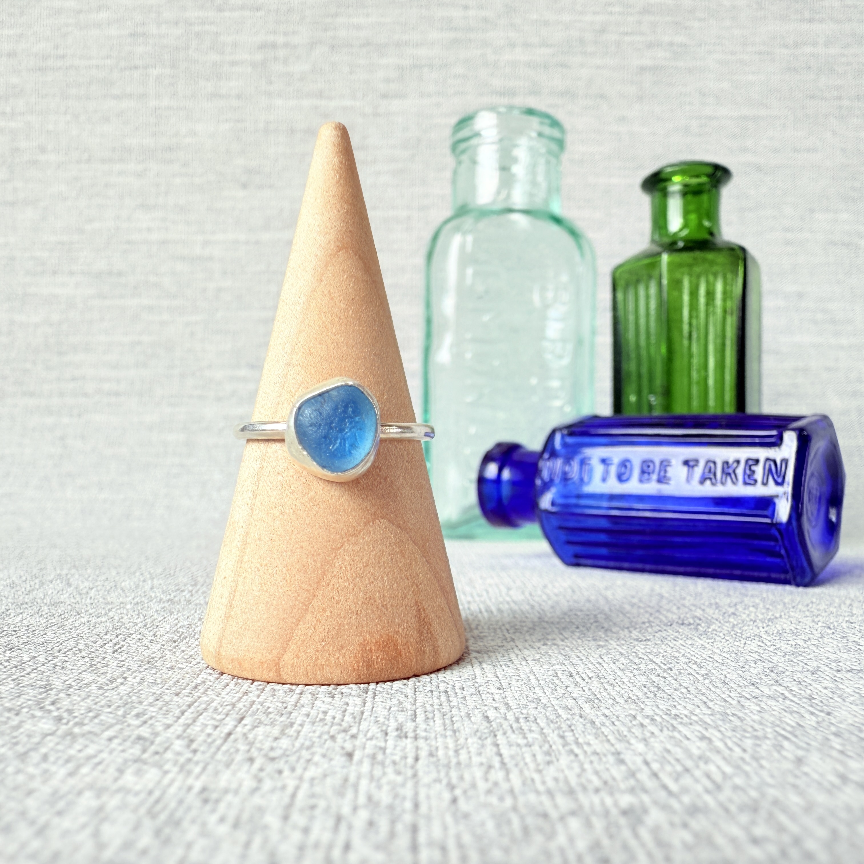 Size L - Sea Glass Ring