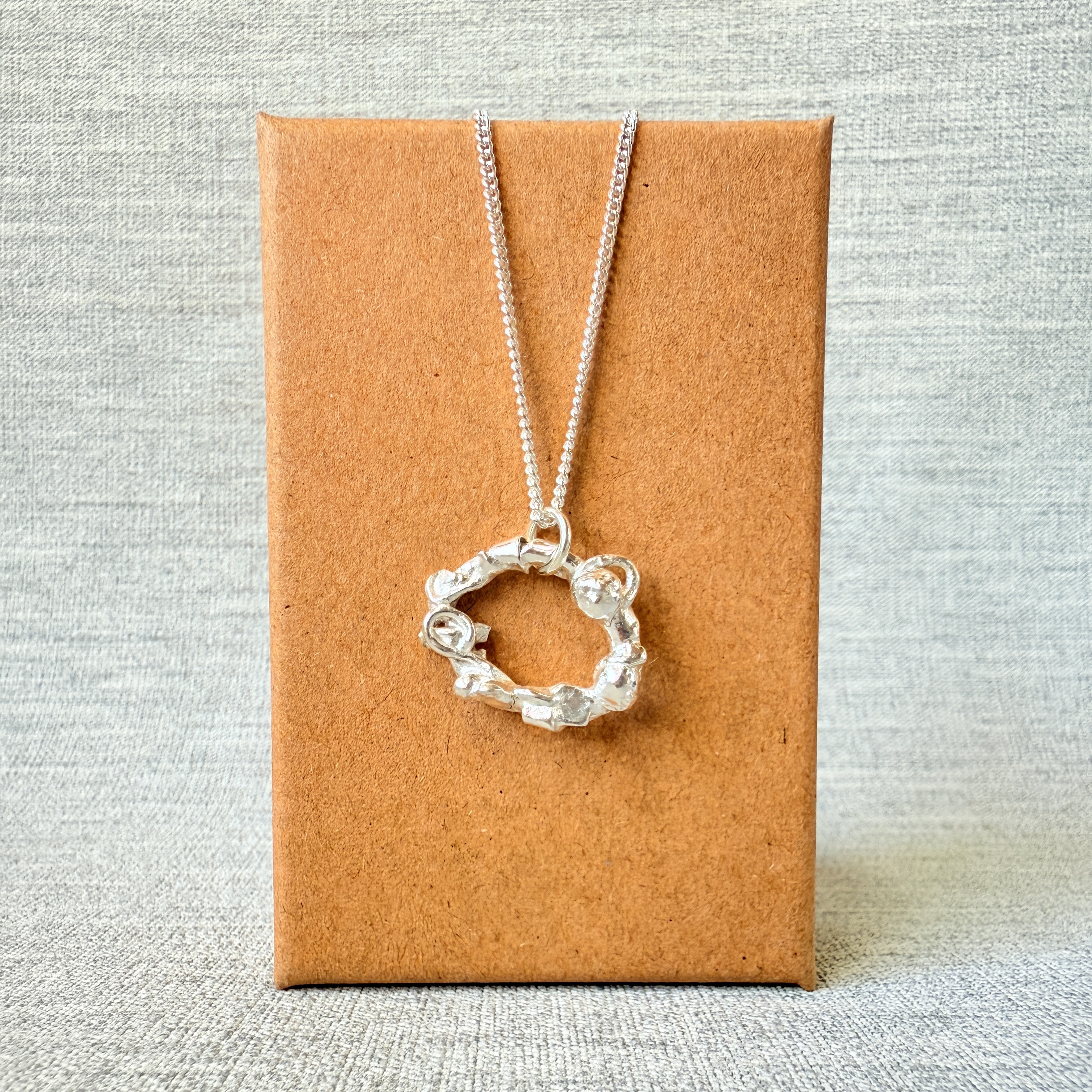 Organic Molten Silver Necklace