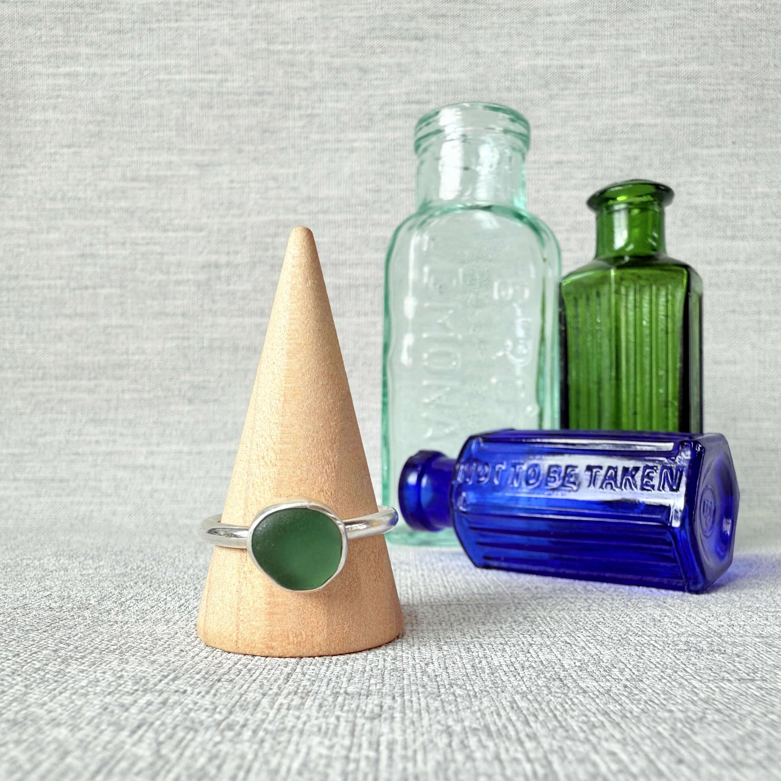 Chunky Band Sea Glass Ring - Size U