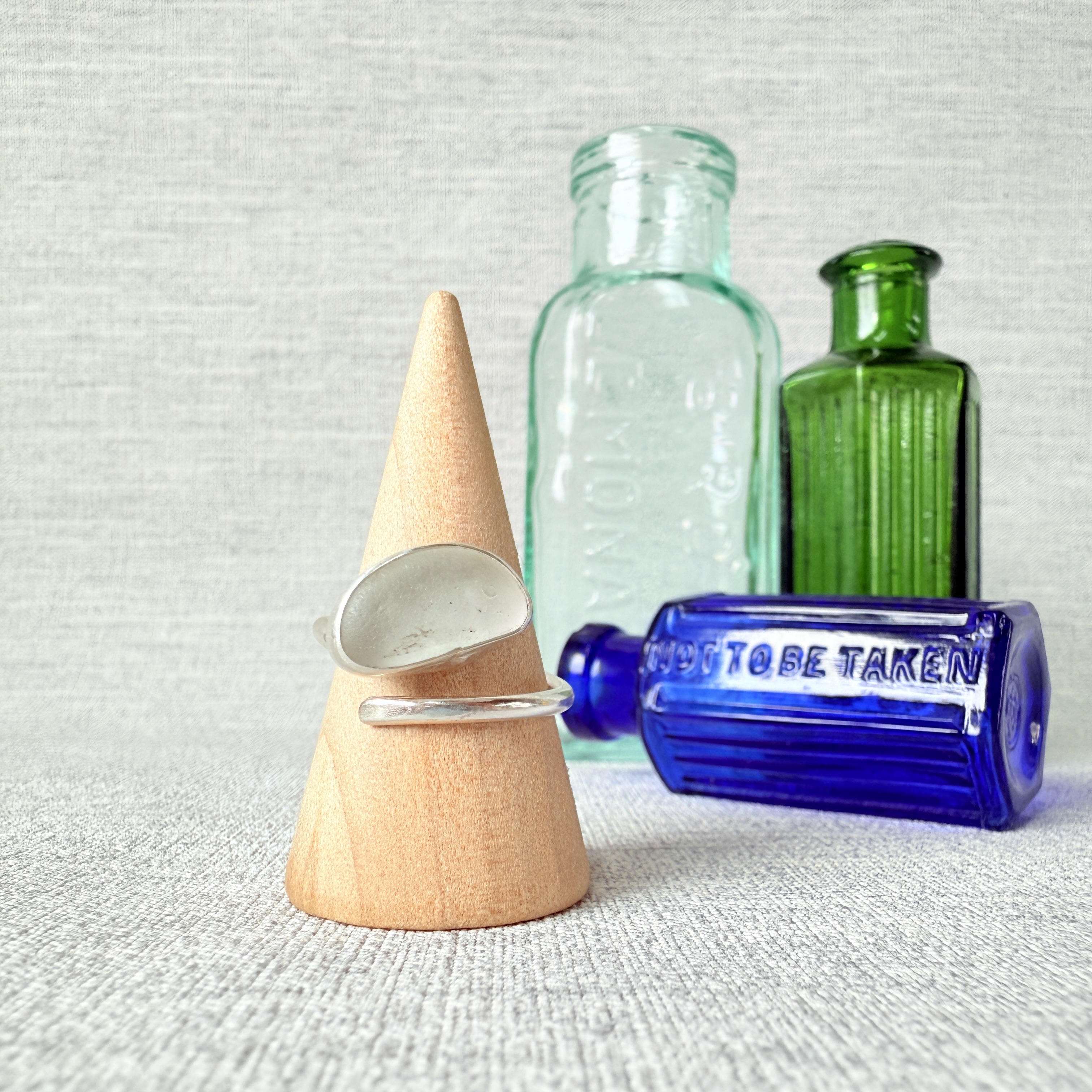 Adjustable Sea Glass Ring. Size K-O