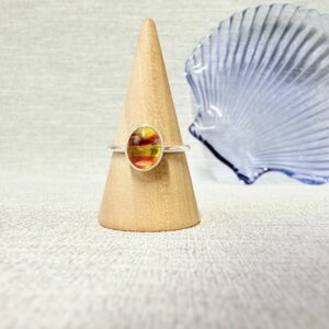 Glass Cabochon Ring - Size O