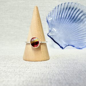 Glass Cabochon Ring - Size R