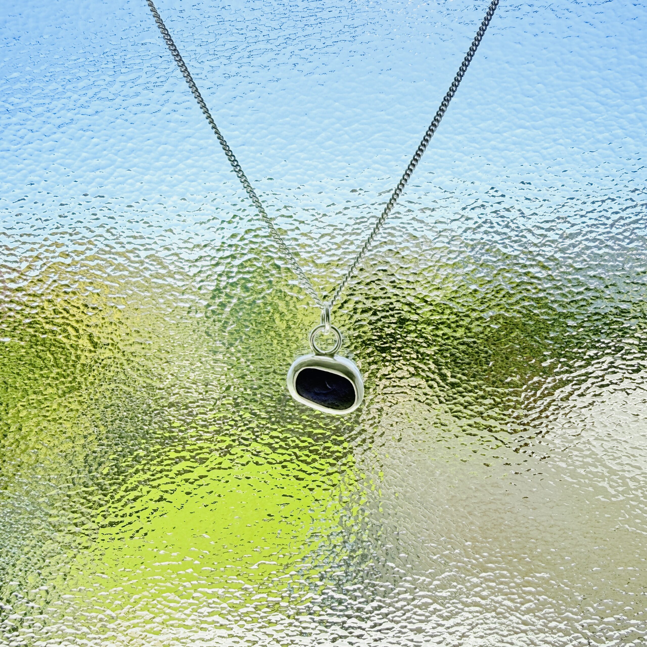 Sea Glass Necklace - backless bezel