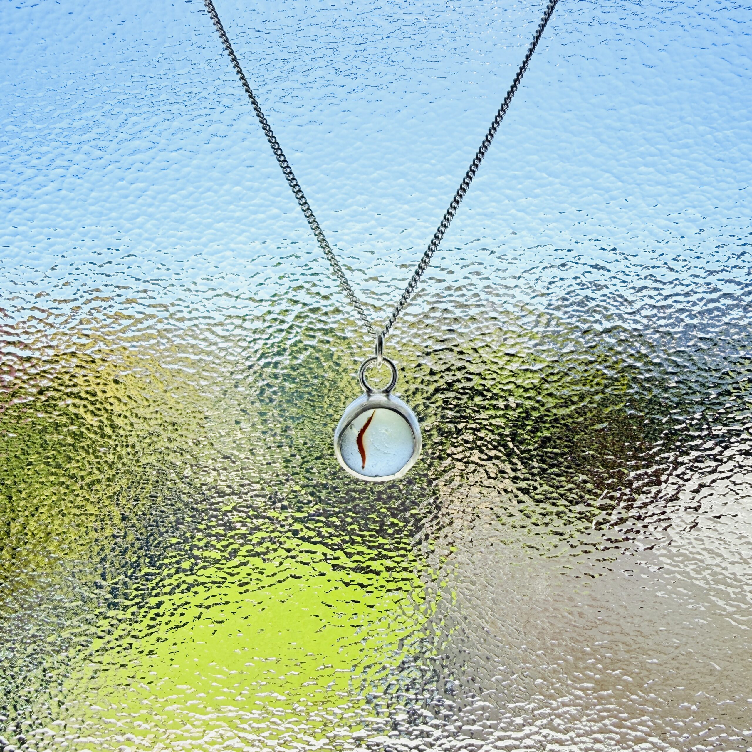 Sea Glass Necklace - backless bezel
