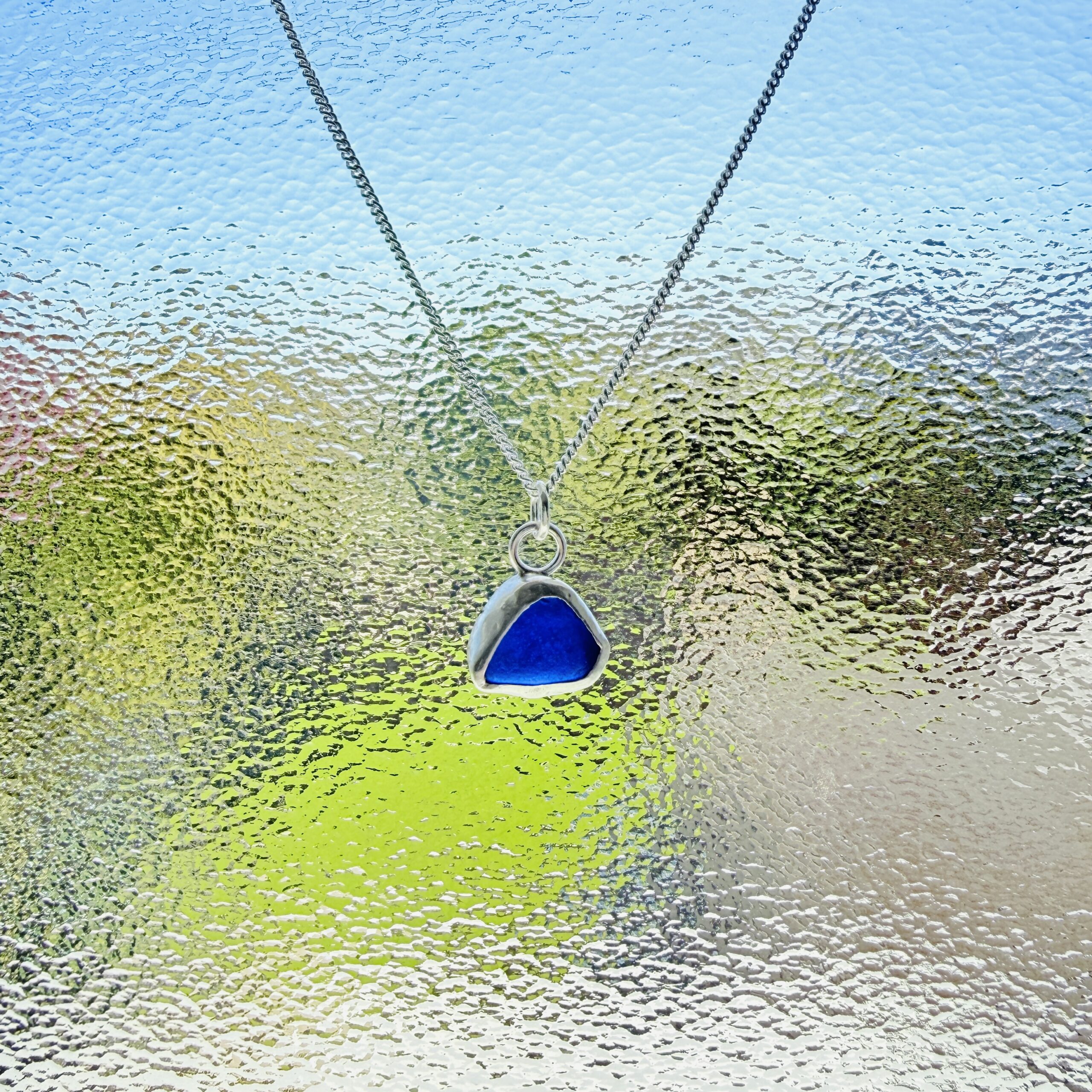 Sea Glass Necklace - backless bezel