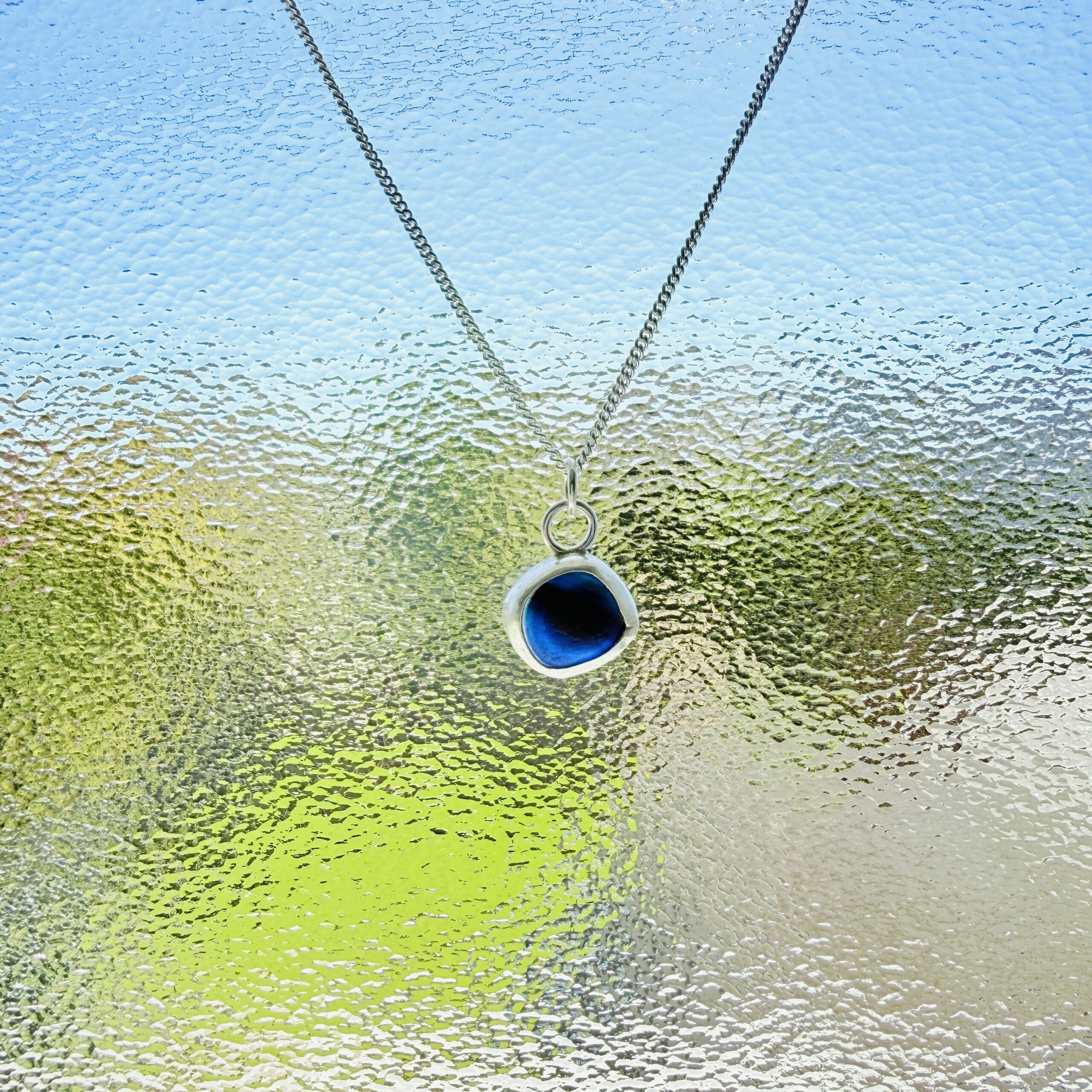 Sea Glass Necklace - backless bezel