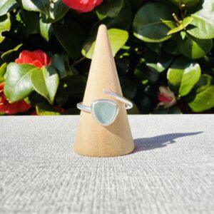 Adjustable Sea Glass Ring. Size N-R