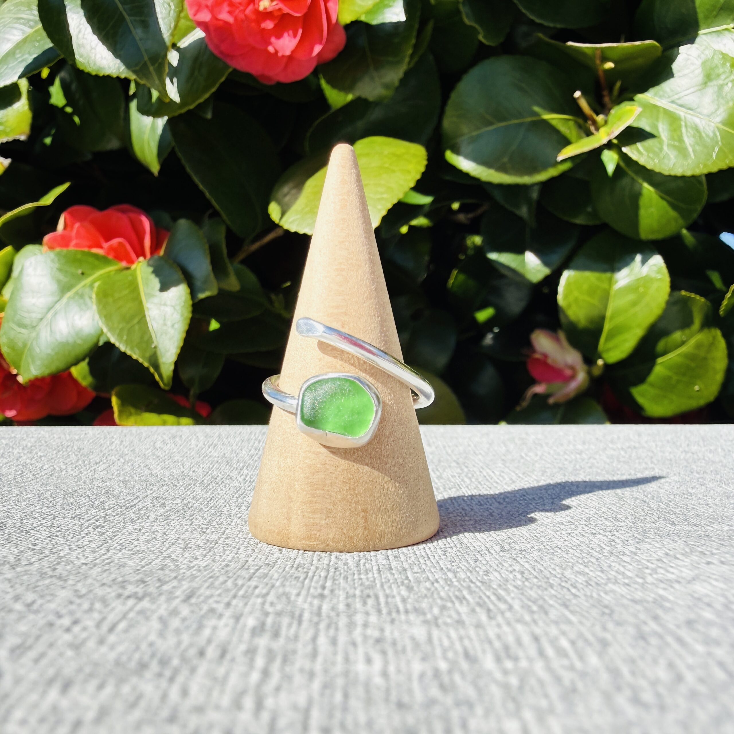 Adjustable Sea Glass Ring. Size O-S