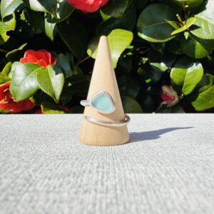 Adjustable Sea Glass Ring. Size U-Y