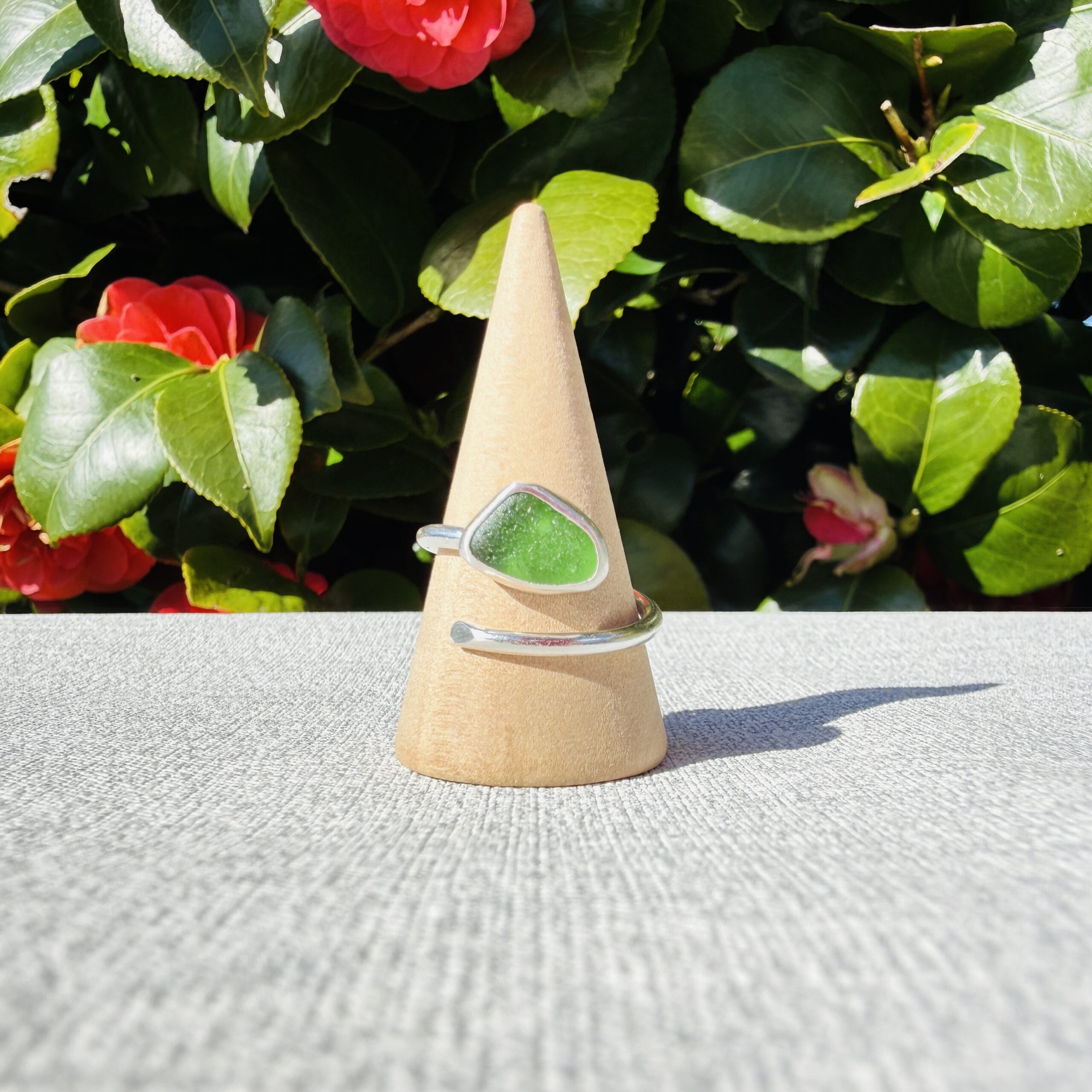Adjustable Sea Glass Ring. Size P-T