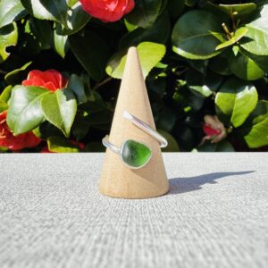 Adjustable Sea Glass Ring. Size P-T
