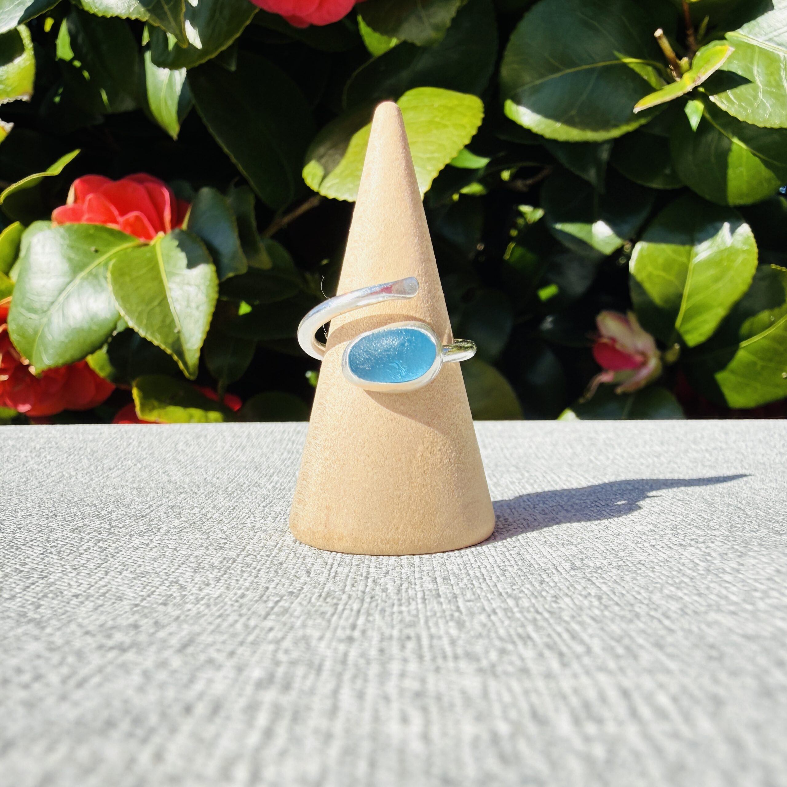 Adjustable Sea Glass Ring. Size J-N