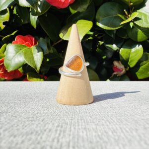 Adjustable Sea Glass Ring. Size I-M