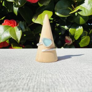 Adjustable Sea Glass Ring. Size P-T