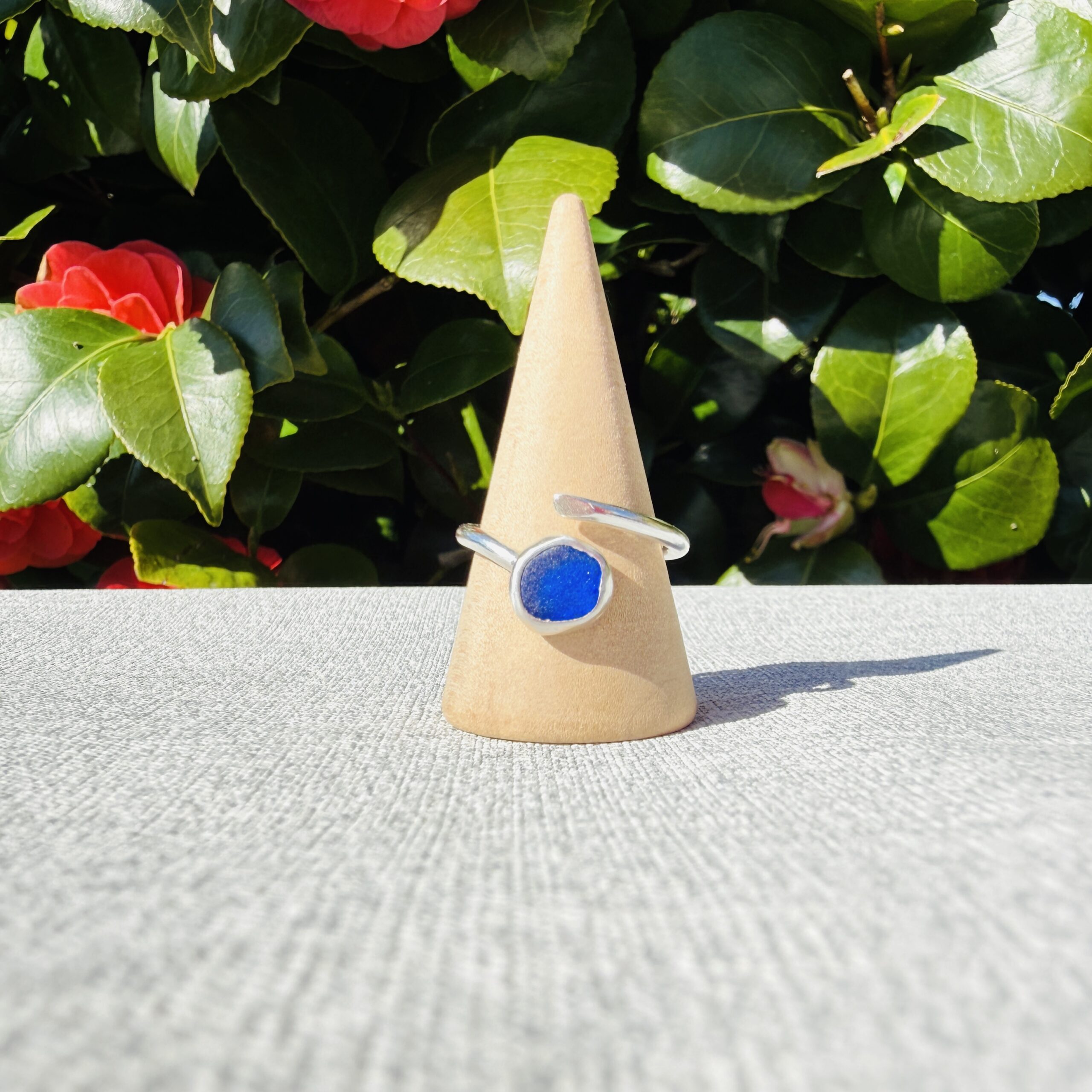Adjustable Sea Glass Ring. Size P-T