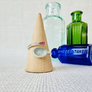 Adjustable Sea Glass Ring. Size N-R