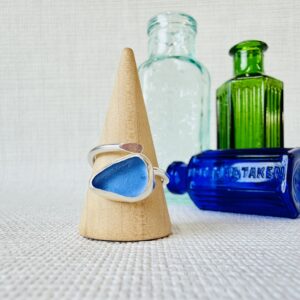 Adjustable Sea Glass Ring. Size P-T