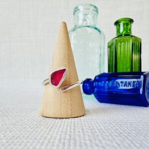 Adjustable Sea Glass Ring. Size N-R