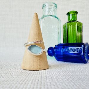 Adjustable Sea Glass Ring. Size N-R