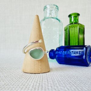 Adjustable Sea Glass Ring. Size N-R