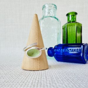 Adjustable Sea Glass Ring. Size N-R