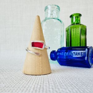 Adjustable Sea Glass Ring. Size L-M