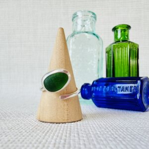 Adjustable Sea Glass Ring. Size N-R