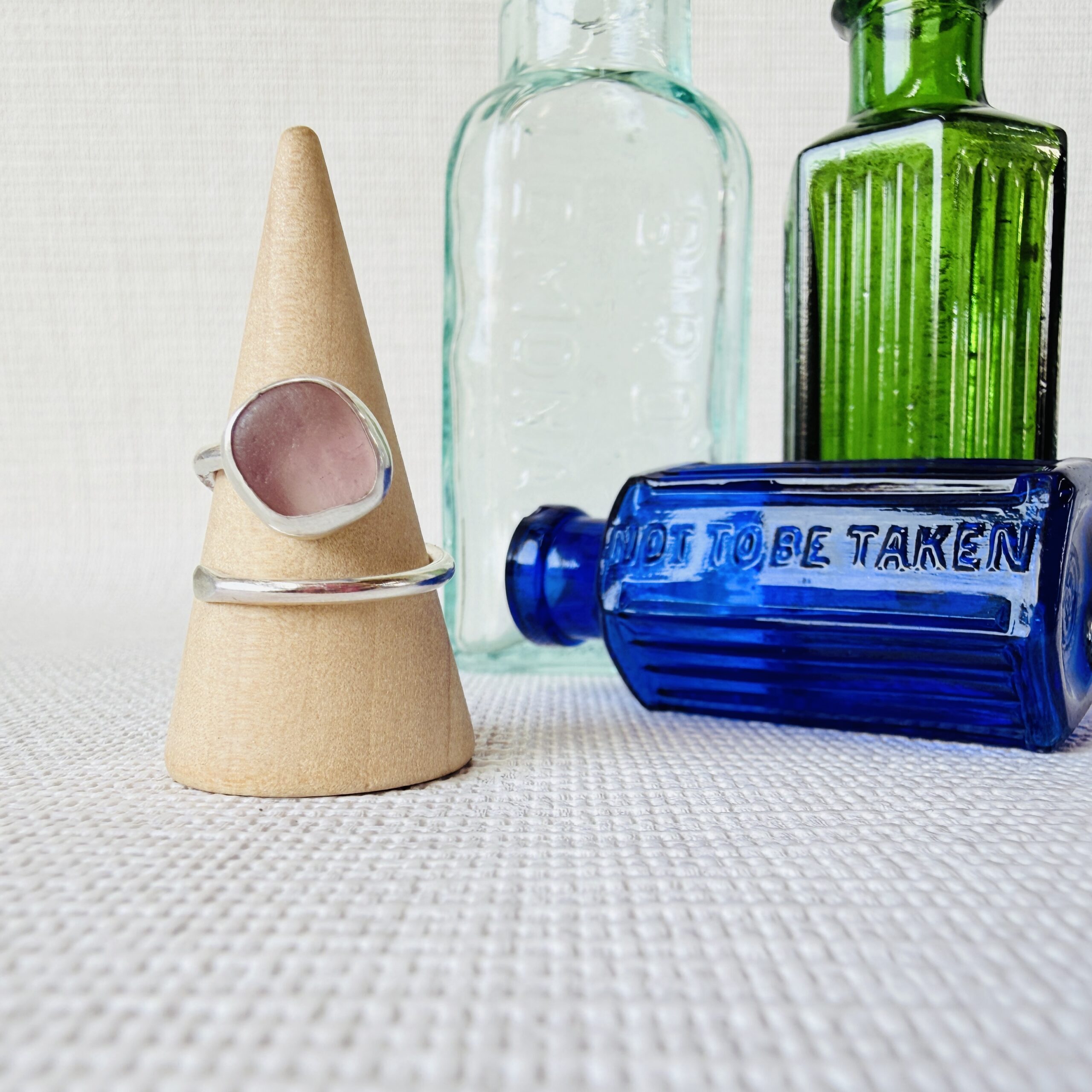 Adjustable Sea Glass Ring. Size K-O
