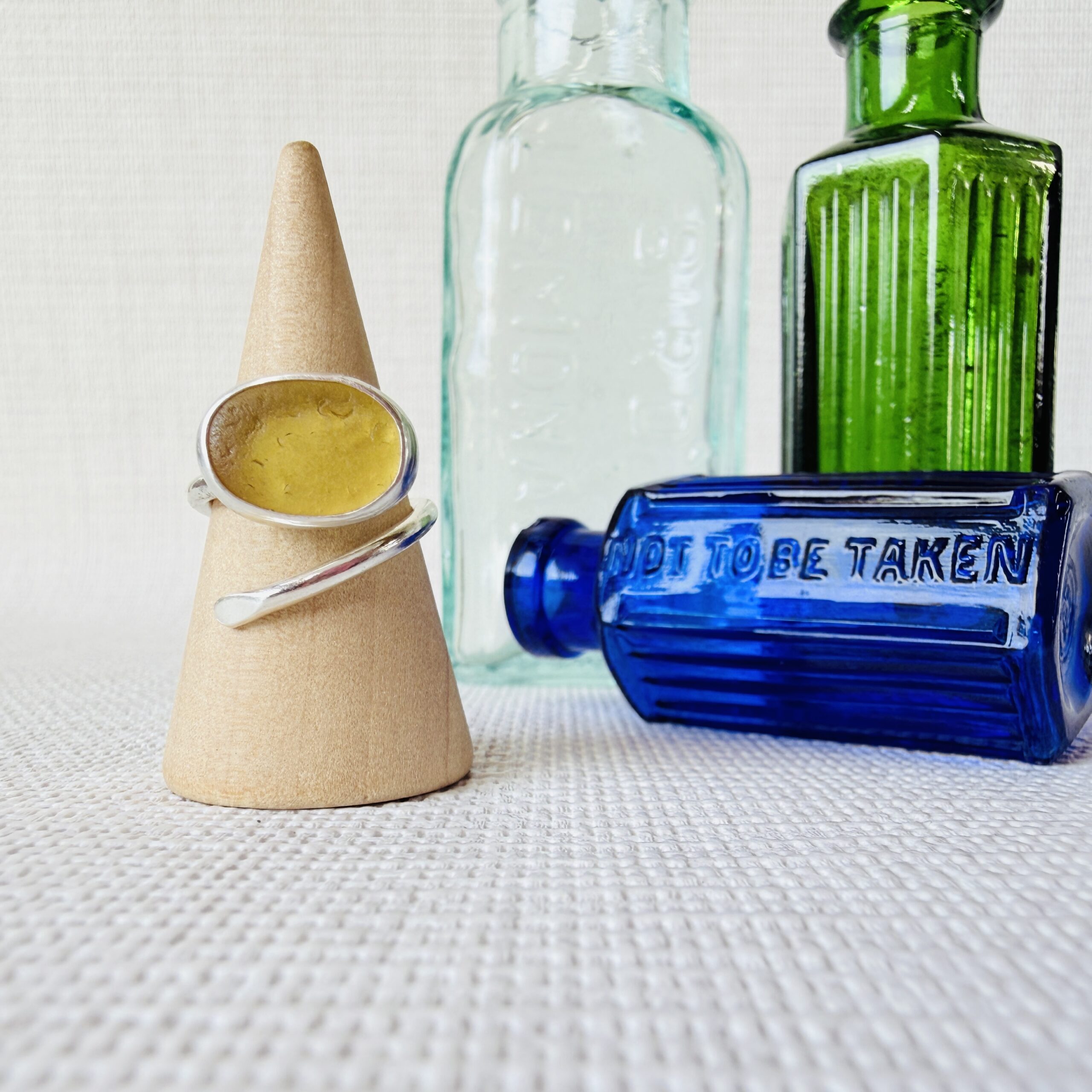 Adjustable Sea Glass Ring. Size K-O